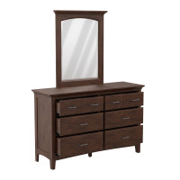 OSP Home Furnishings BP-4201-0203K Modern Mission Dresser with Mirror in Vintage Oak Finish